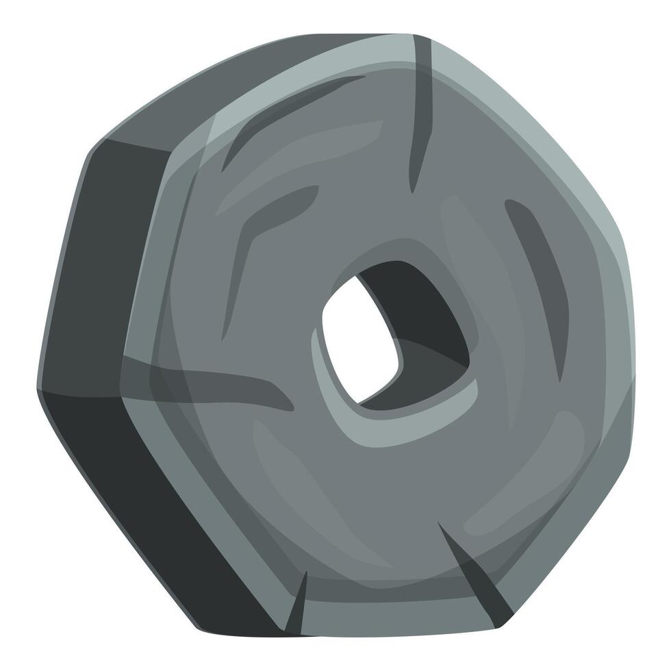 Hexagonal stone showing a central square hole creating a frame effect vector