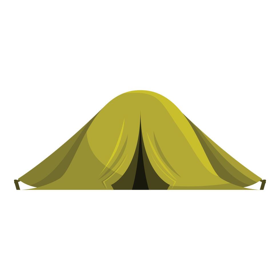 Camping tent pitched and ready for adventure in nature vector