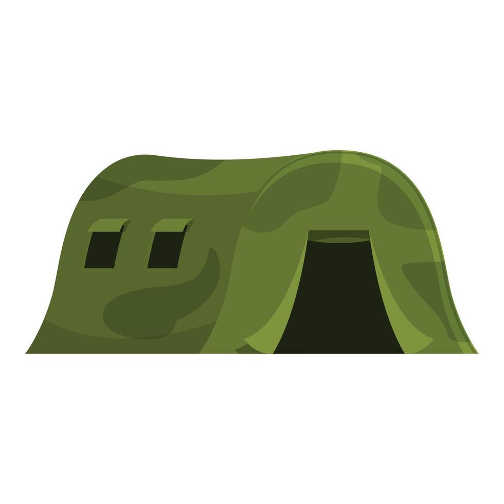 Military tent standing on white background providing shelter vector