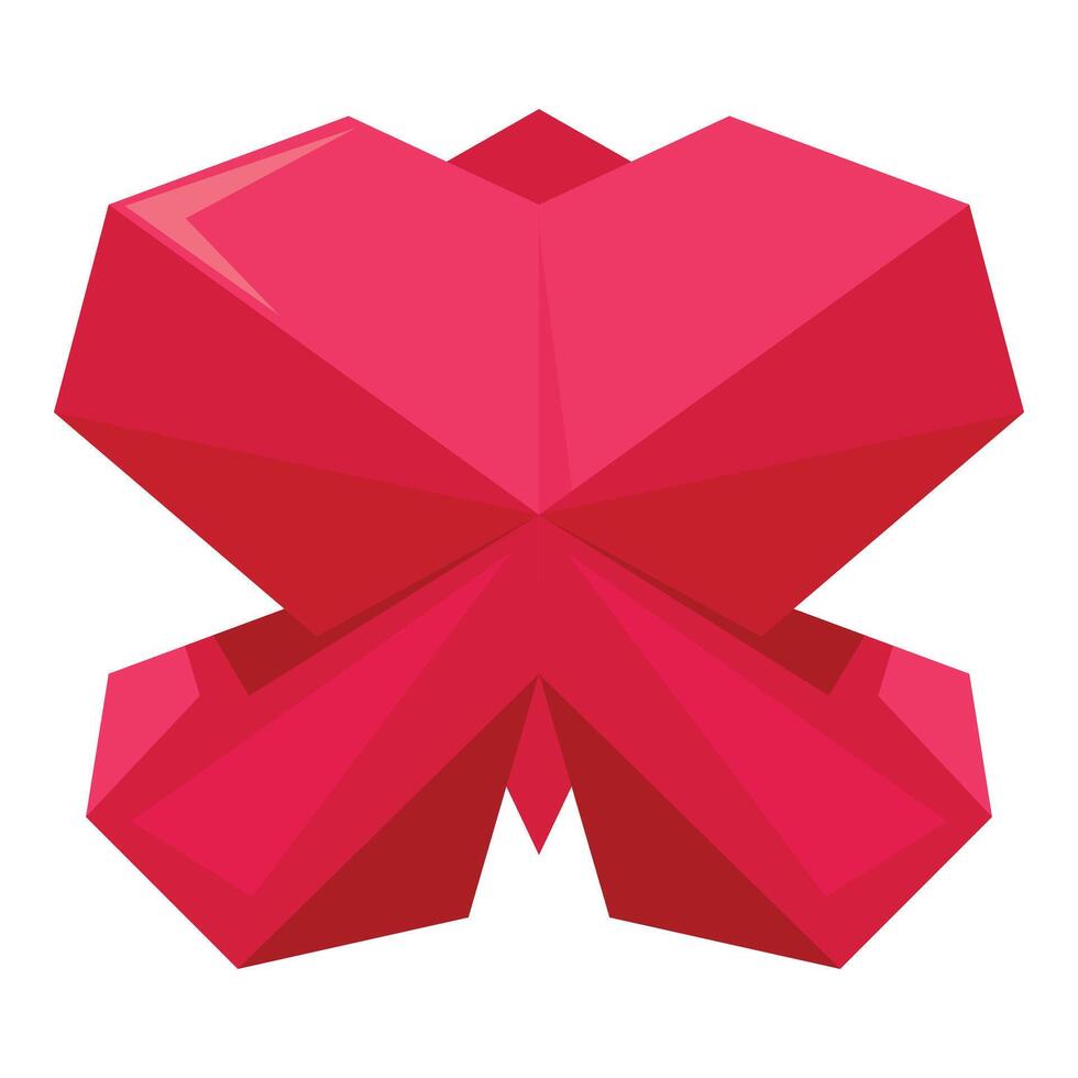 Red geometric butterfly spreading its polygonal wings vector