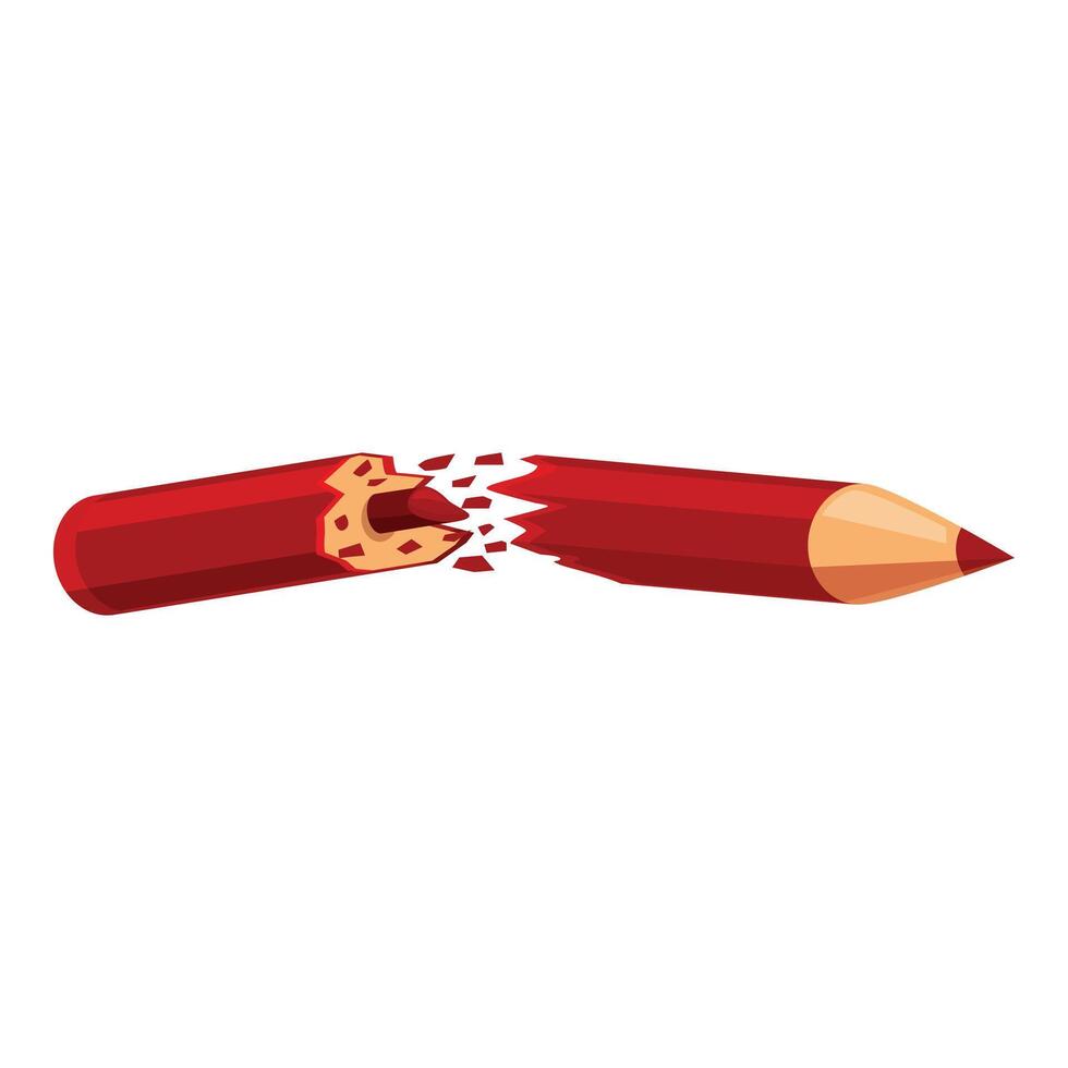 Red broken pencil showing concept of creativity block vector