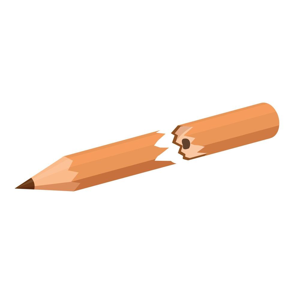 Broken pencil representing creativity block and frustration vector
