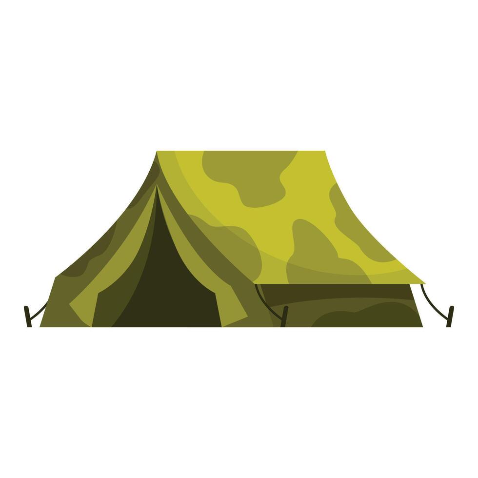 Camouflage camping tent providing shelter and concealment in outdoor environments vector