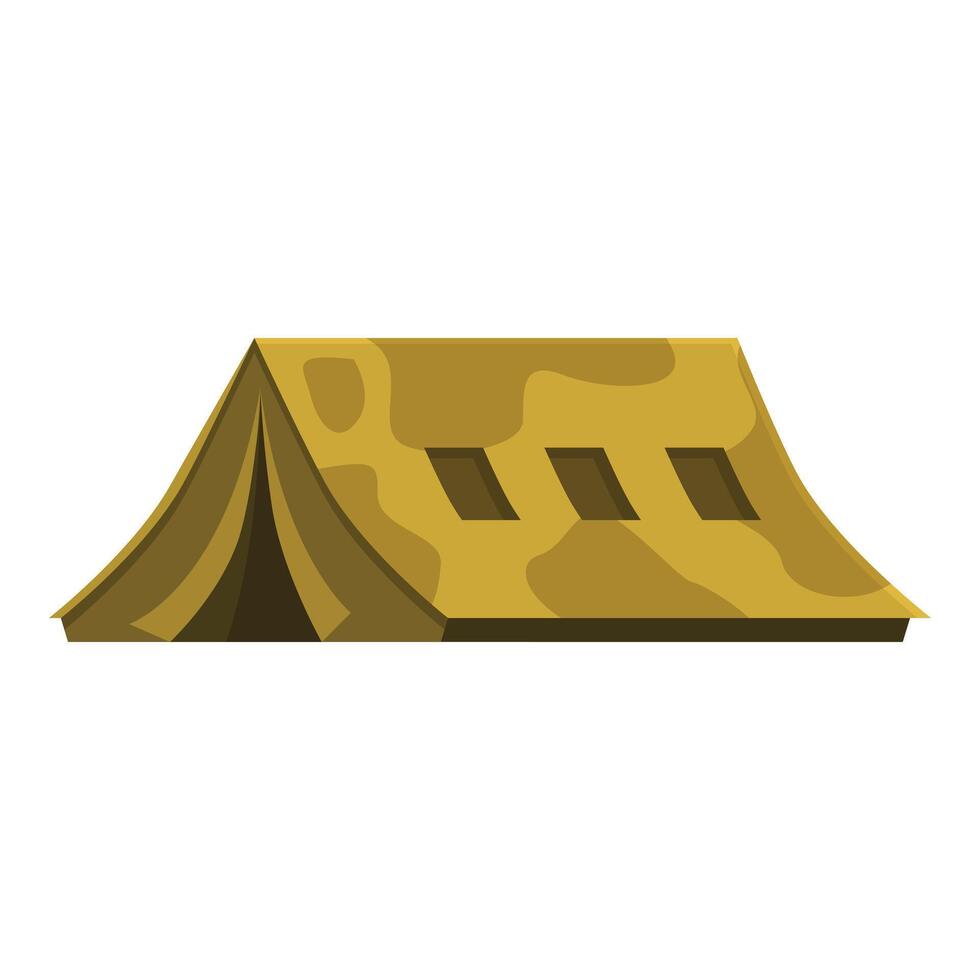 Camping tent depicting military shelter providing refuge and protection vector