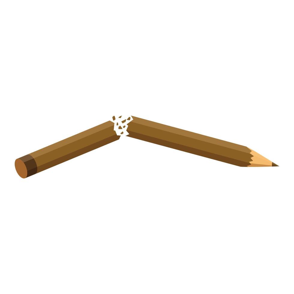 Broken pencil is symbolizing school problems, stress, and lack of creativity vector