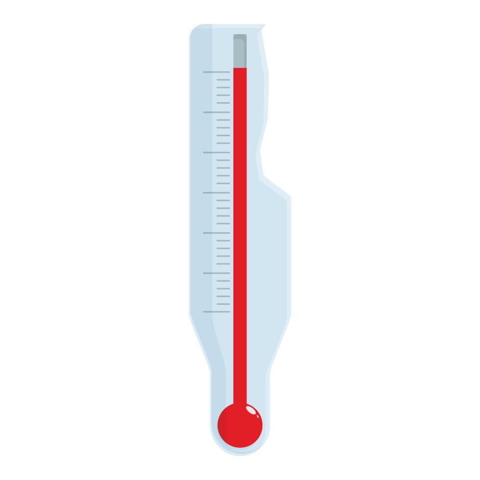 Medical thermometer showing high temperature on white background vector