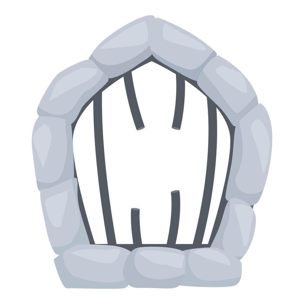 Stone window with metal bars providing security and preventing access vector