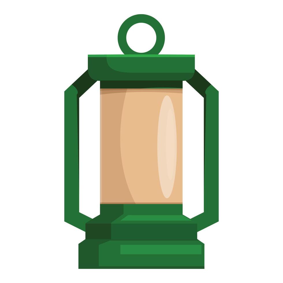 Camping lantern illuminating the night with soft warm light vector
