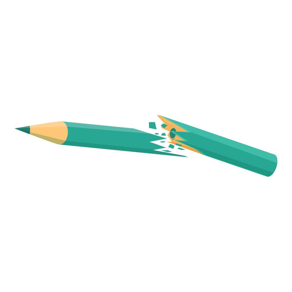 Broken pencil showing creative block and lack of inspiration vector