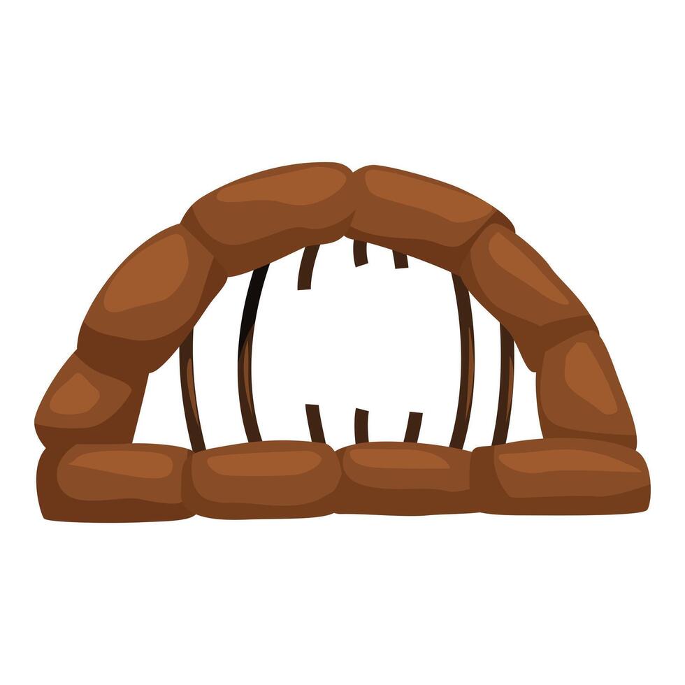 Protective sandbags barrier forming a small bunker for military defense vector