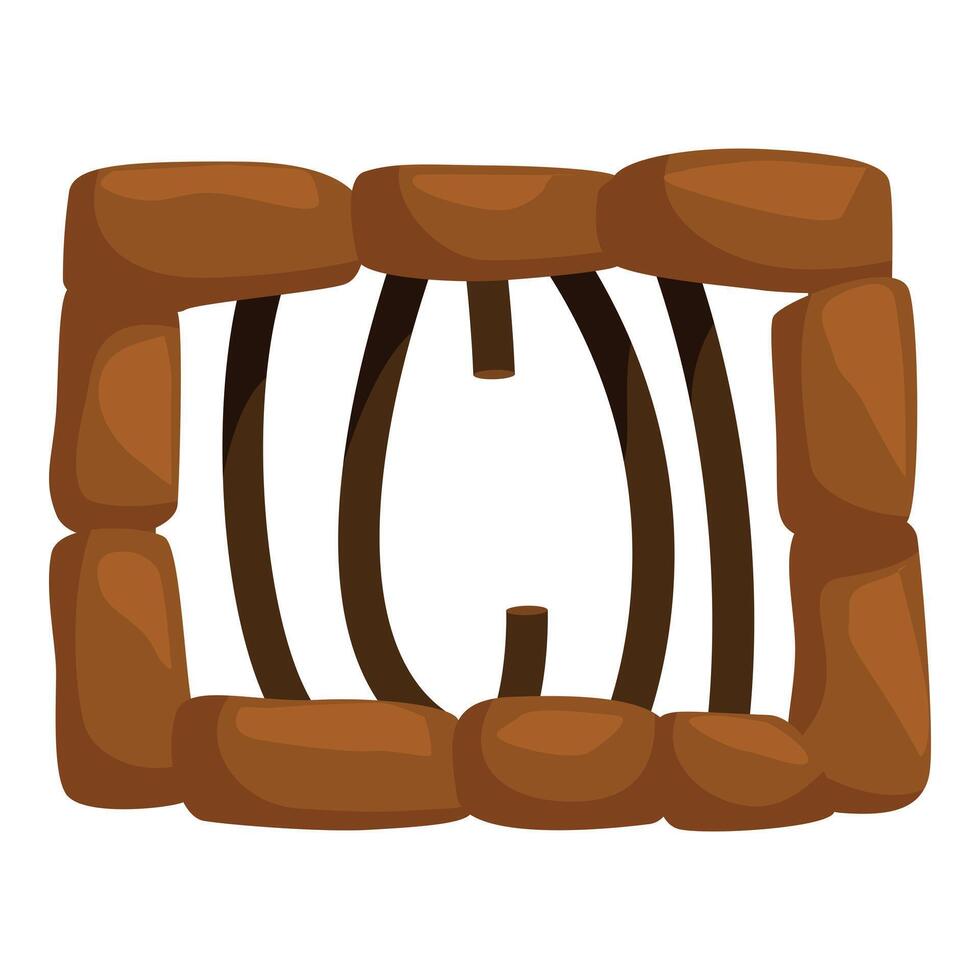 Stone and wood window creating a rustic and natural look vector