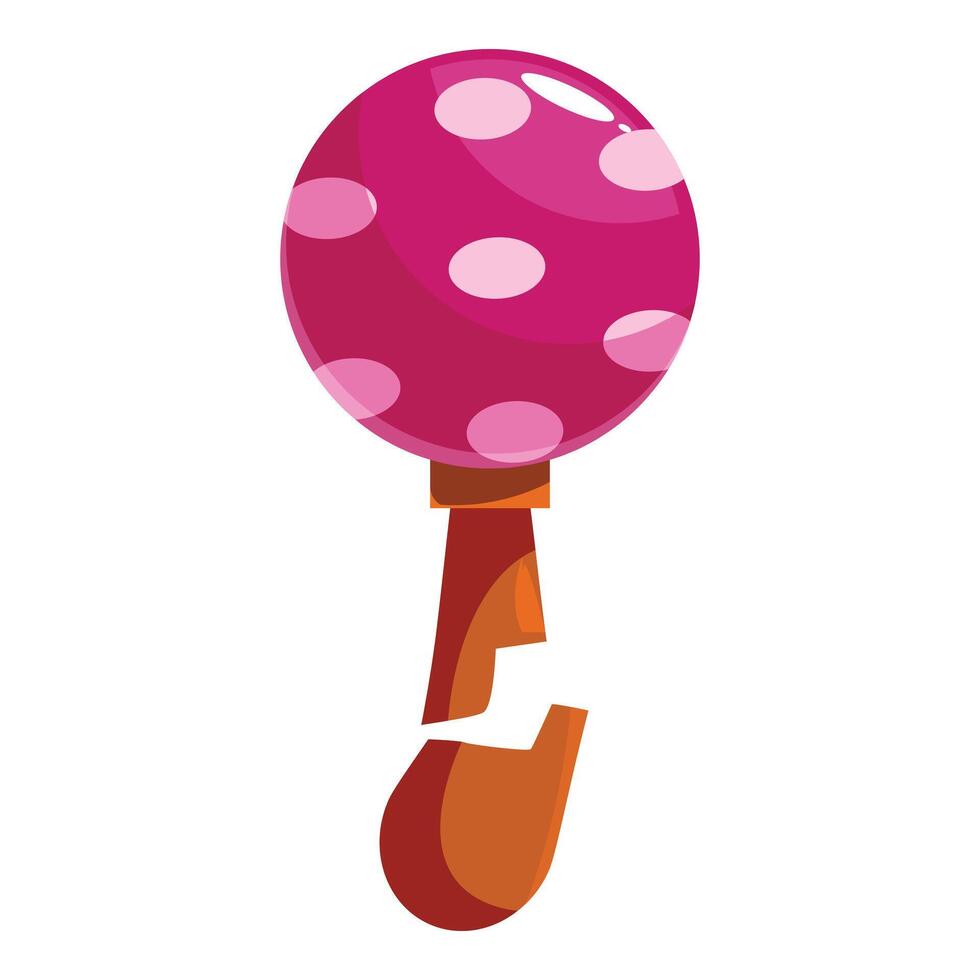 Broken mushroom with pink cap and orange stem showing danger vector