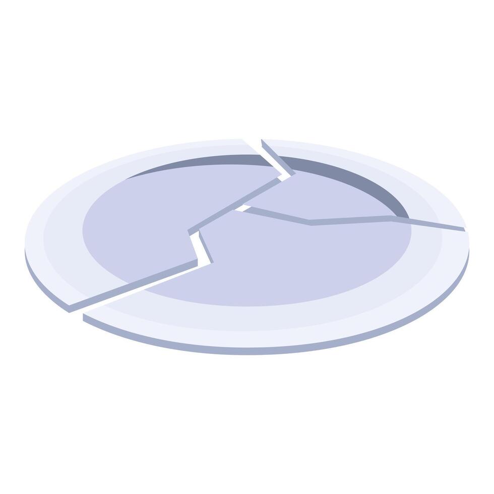 Broken plate representing loss, failure, and disappointment vector