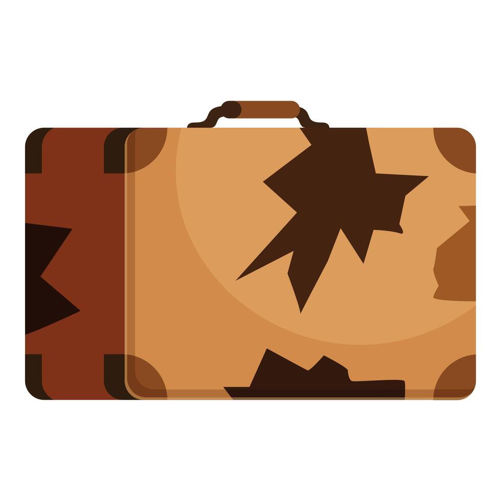 Old damaged suitcase for travel and vacation vector