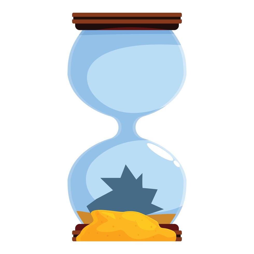 Broken hourglass showing passing time and future uncertainty vector