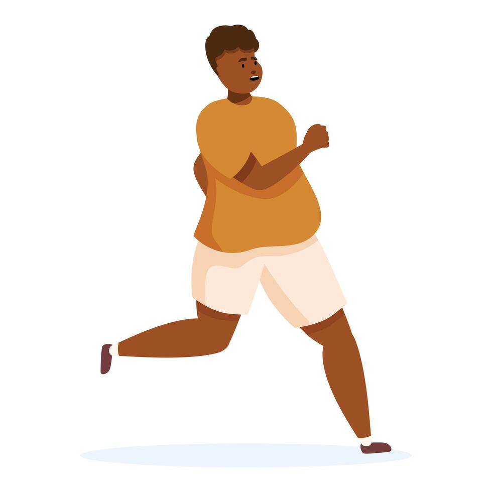 Young black man running, maintaining healthy lifestyle through exercise vector