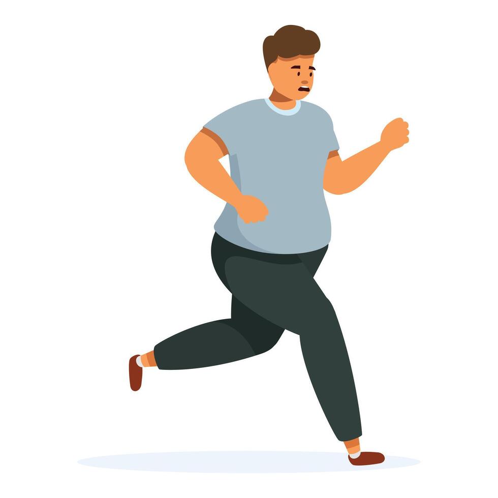 Frightened man running away from danger vector