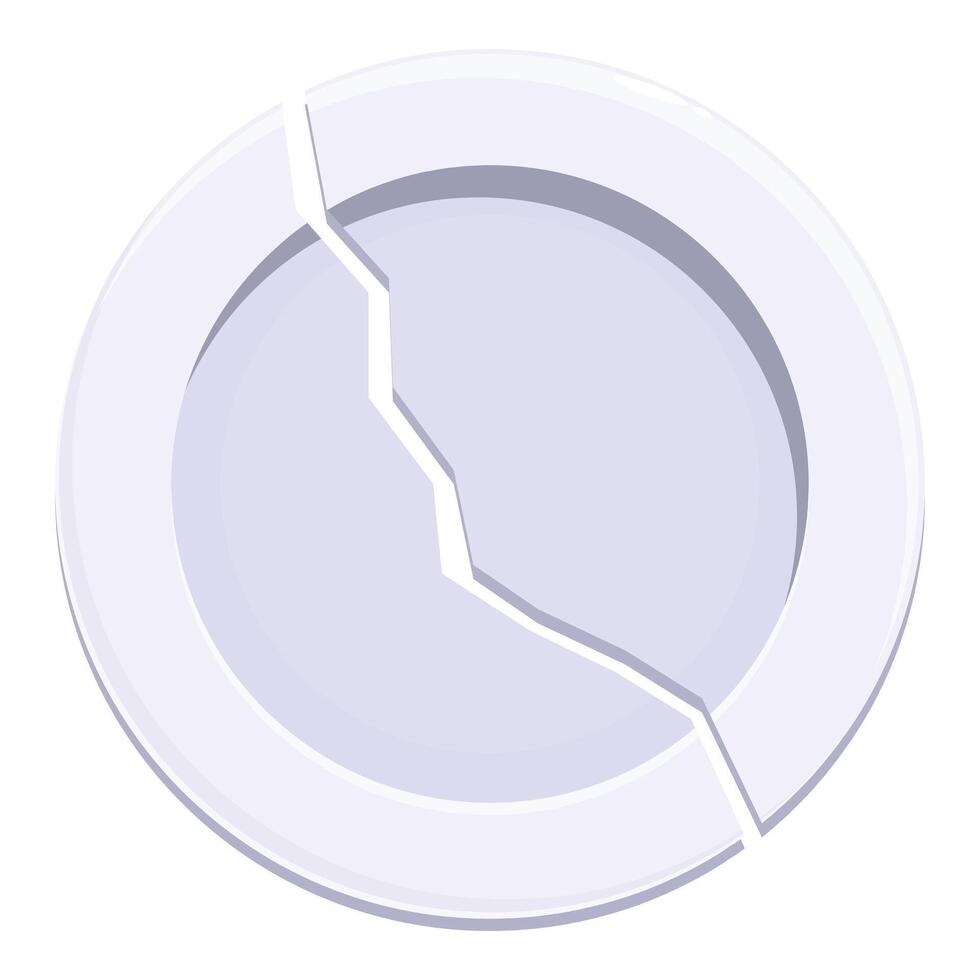 Broken plate showing separation and divorce concept vector