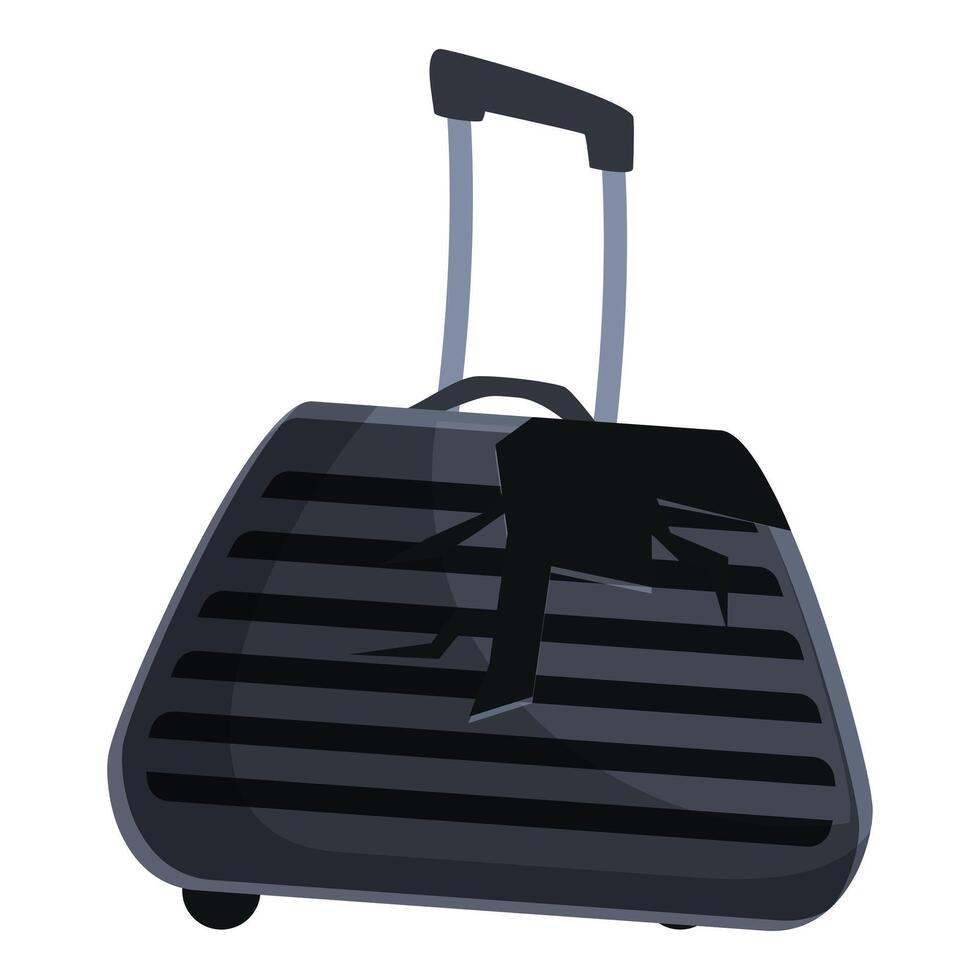 Broken luggage showing travel trouble after flight delay vector