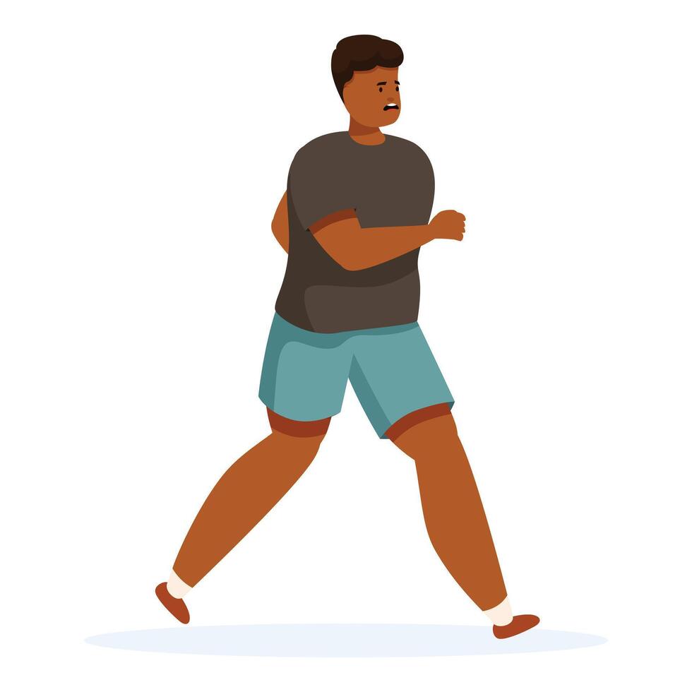Young black man running and doing sport activity vector