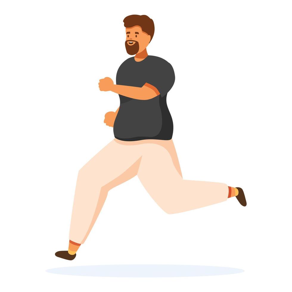 Bearded man running and maintaining healthy lifestyle through exercise vector
