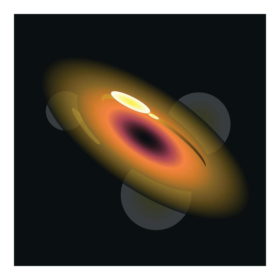Black hole slowly devouring planets in deep space vector