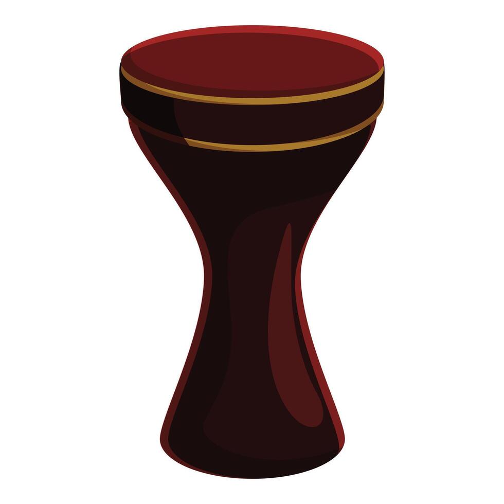 Dark brown goblet drum standing on white background vector