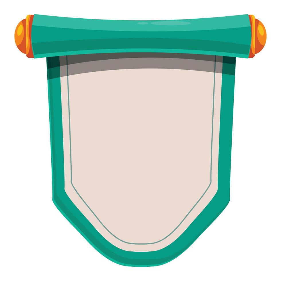 Green scroll banner hanging with empty space for text vector