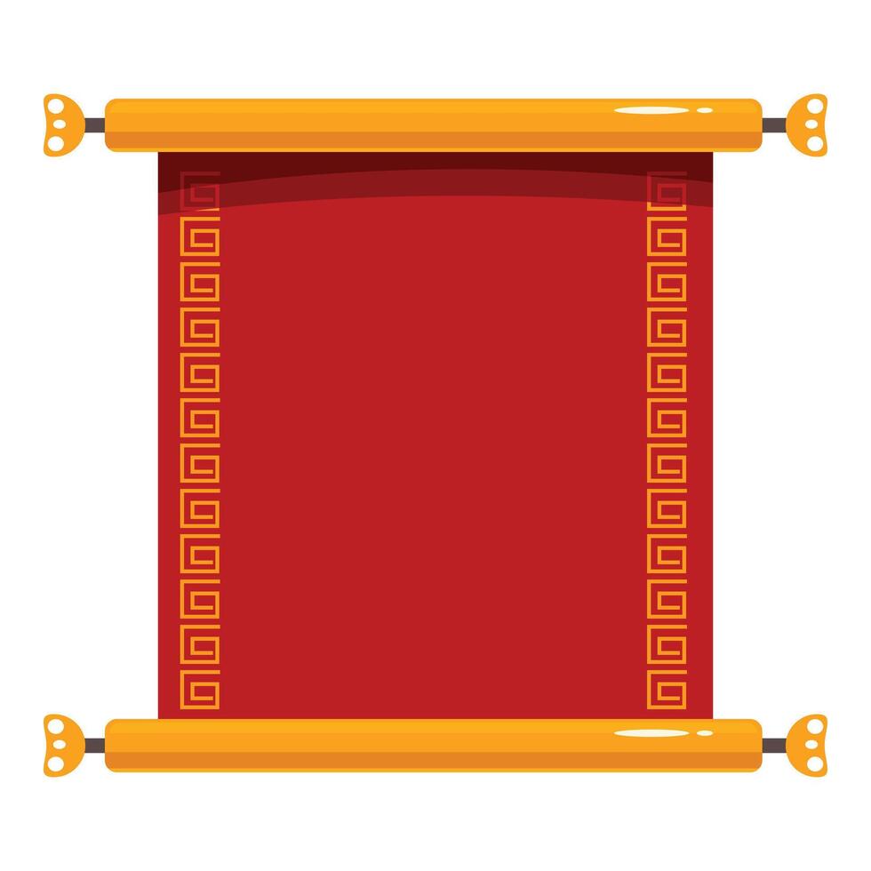 Red chinese scroll painting displaying traditional asian art vector