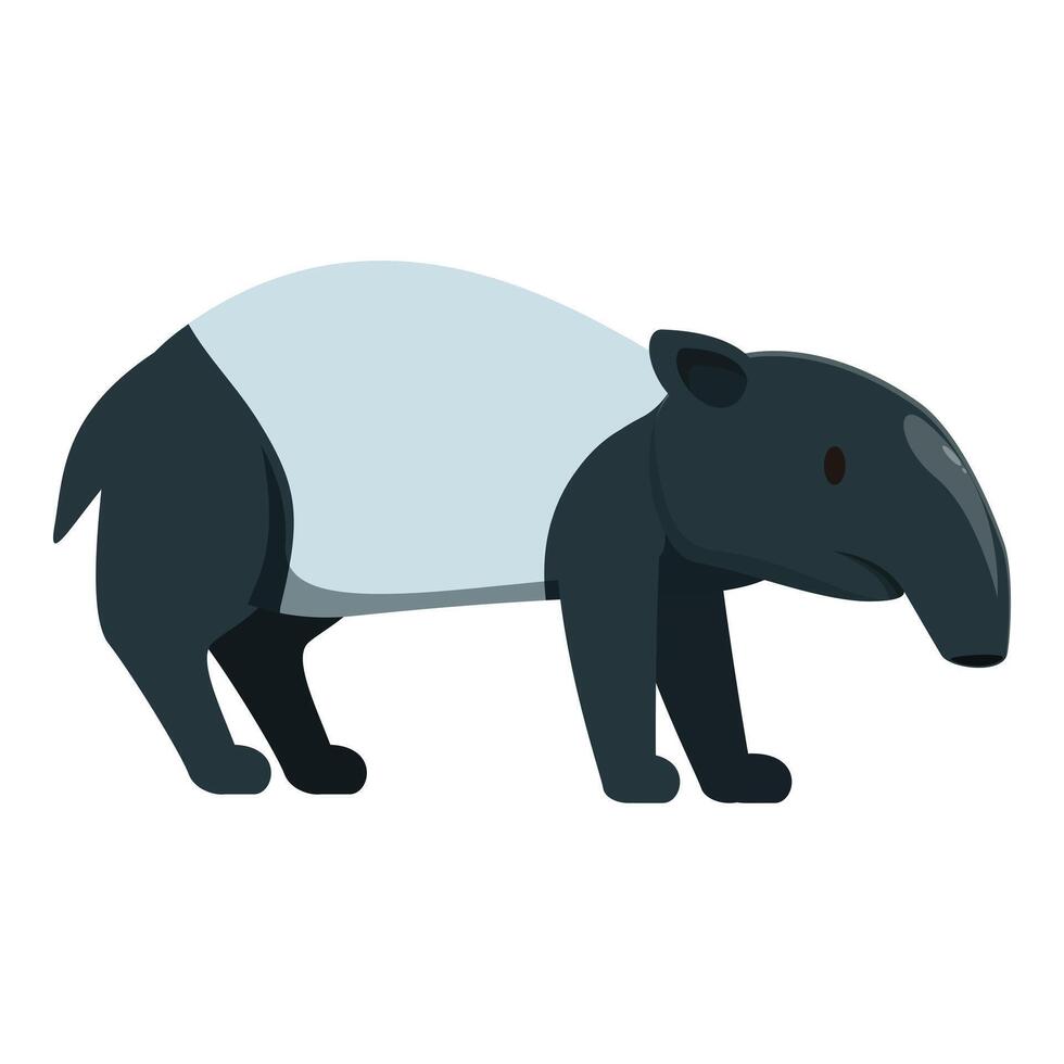 Malayan tapir standing in cartoon style vector