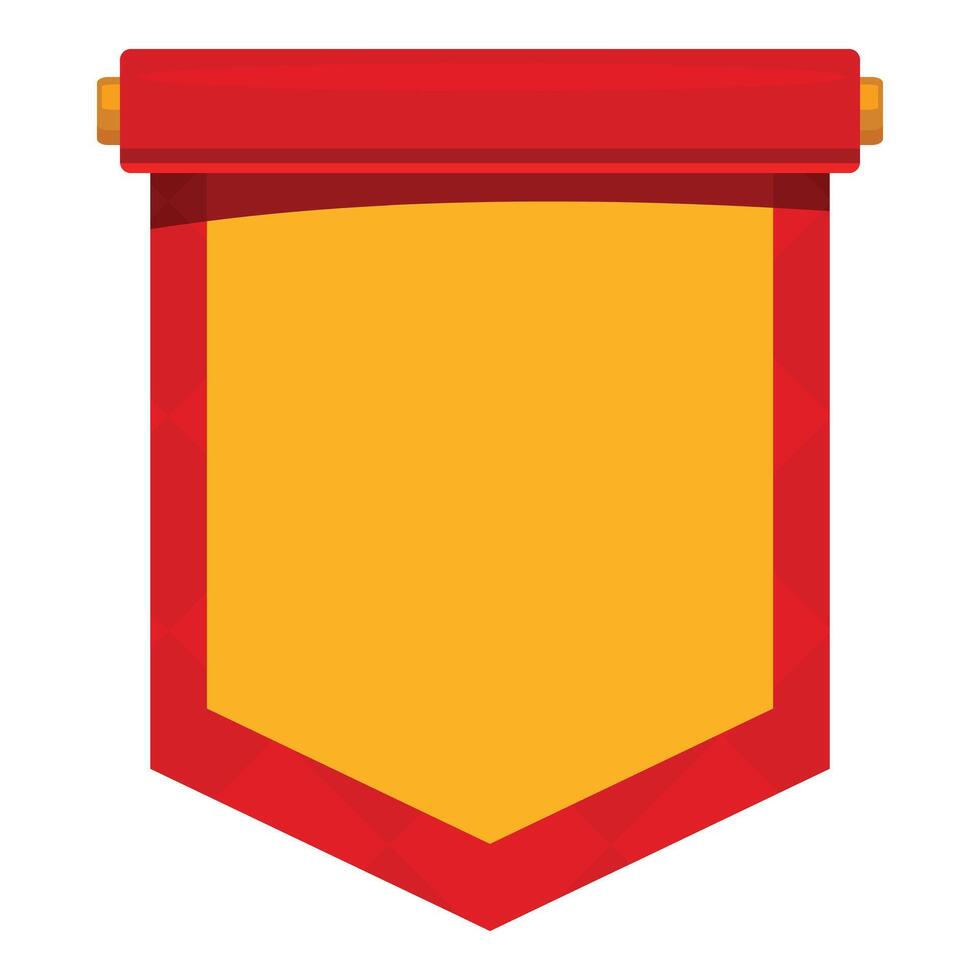 Red and gold pennant hanging with empty space for text or logo vector