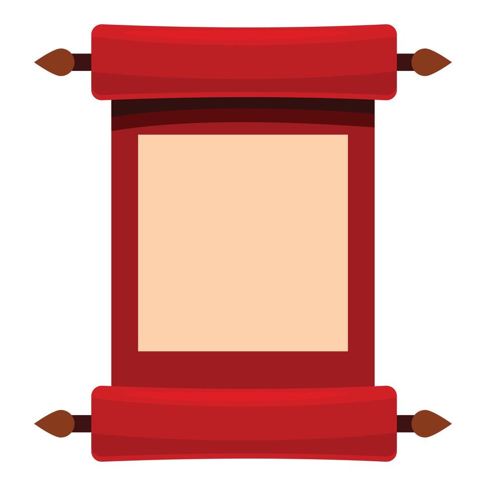 Red chinese scroll painting representing ancient culture and wisdom vector