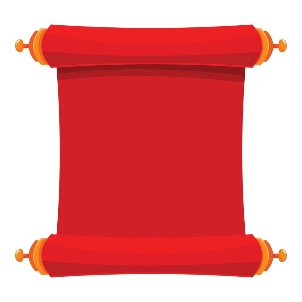 Red scroll cartoon style representing history and tradition vector