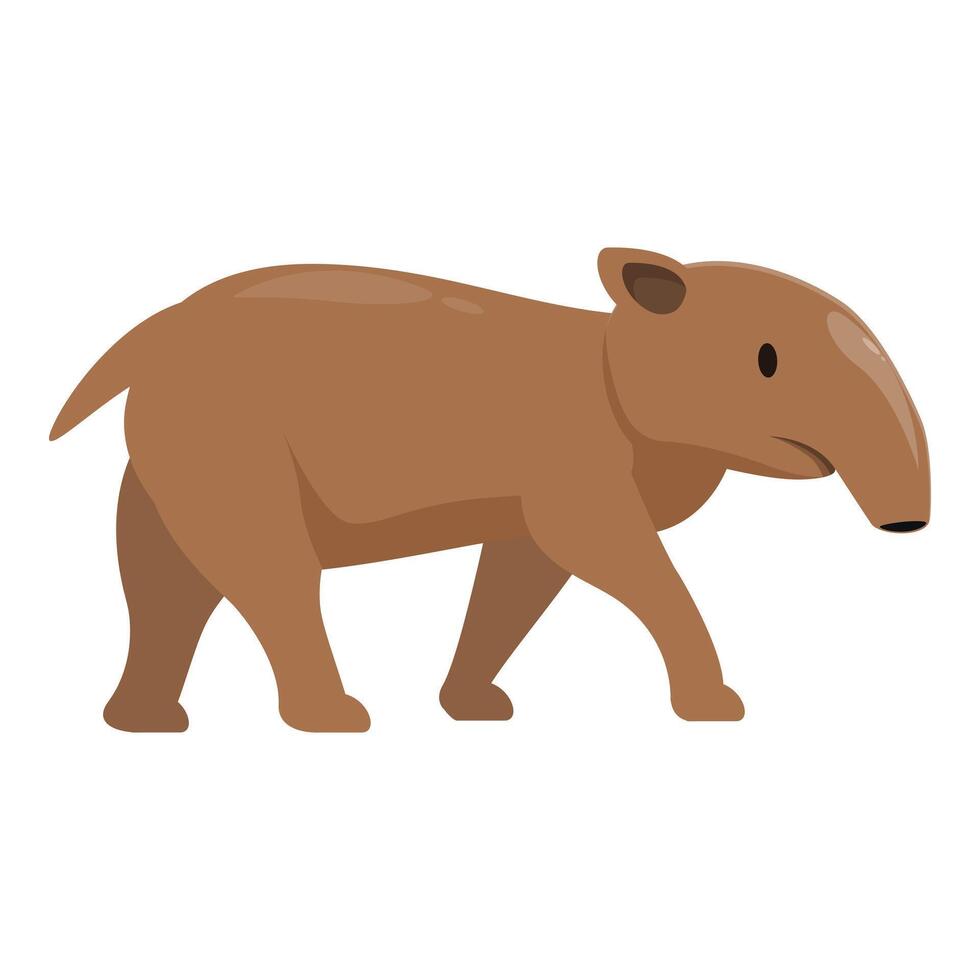 South american tapir walking in the wild, exploring the rainforest vector