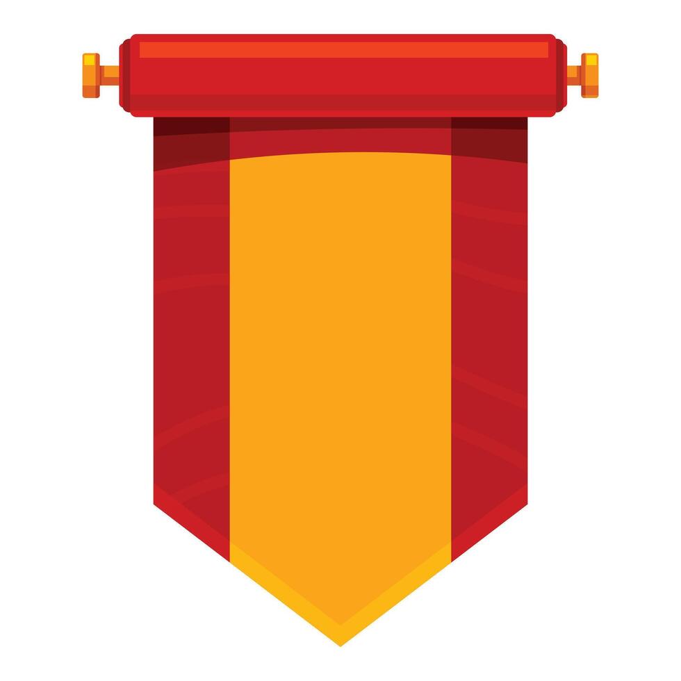 Red scroll hanging with golden space for text vector