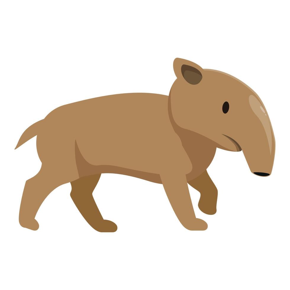 South american tapir walking peacefully in nature reserve vector