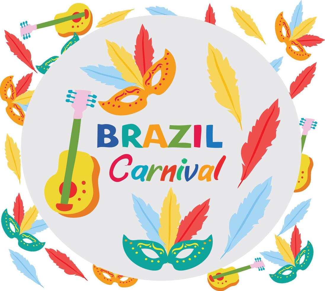 Brazil Carnival Party Wear Mask vector