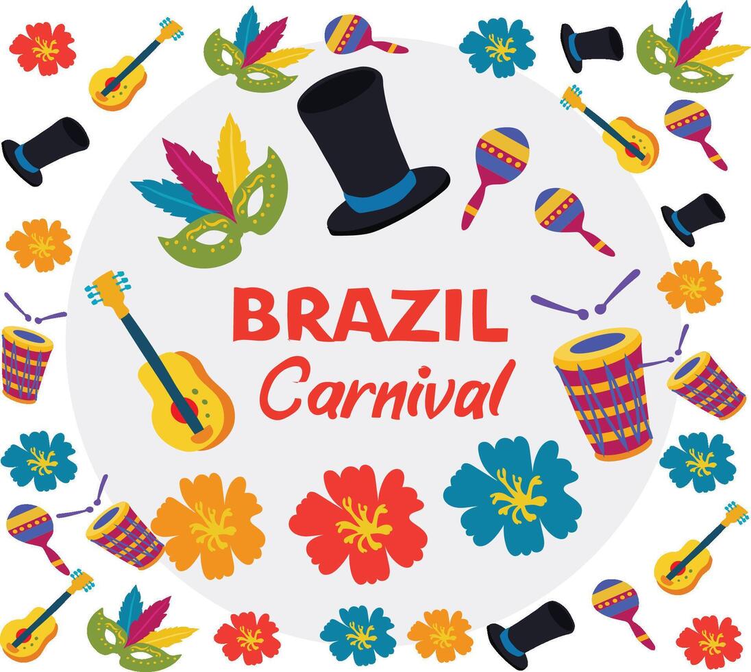 Brazil Carnival Party set vector