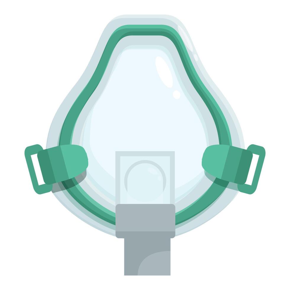 Oxygen mask providing respiratory support, ensuring safe breathing vector