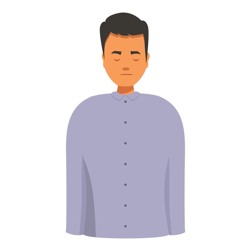 Sad businessman closing eyes expressing disappointment and frustration vector