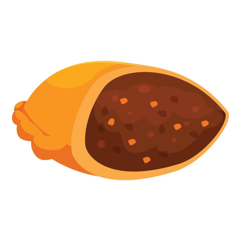 Delicious cornish pasty showing its juicy filling vector