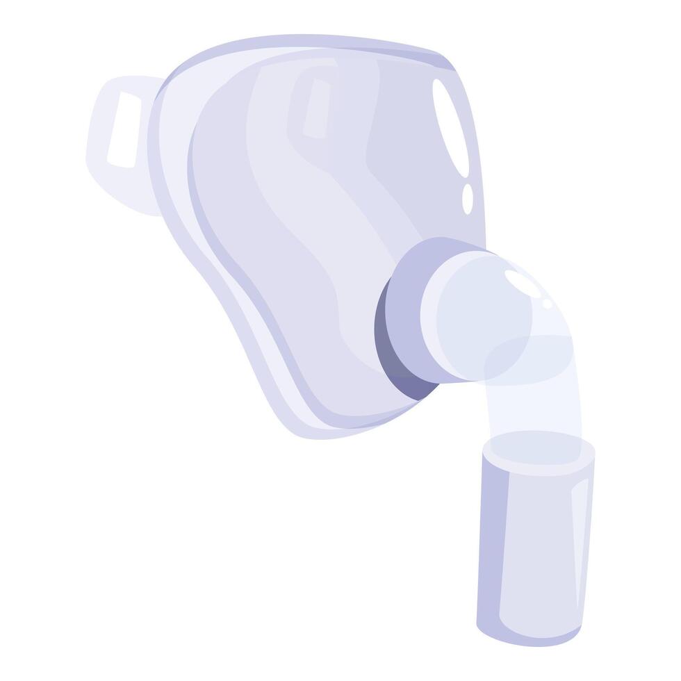 Oxygen mask pouring oxygen into a glass, medical equipment illustration vector