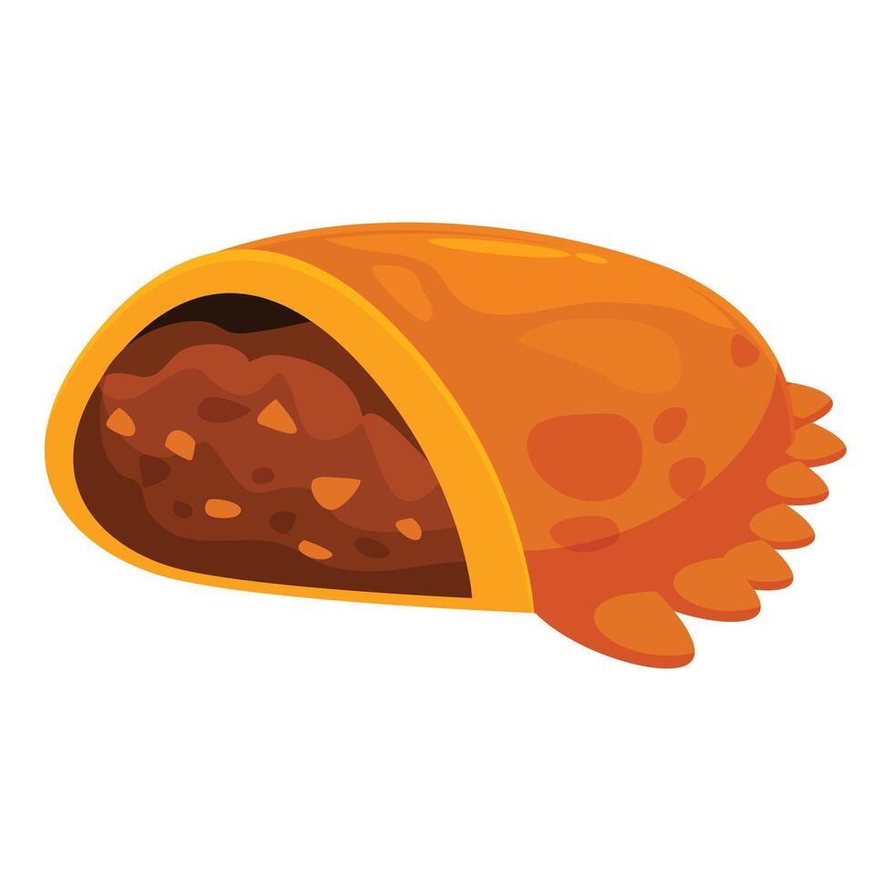 Delicious empanada showing filling, latin american pastry vector