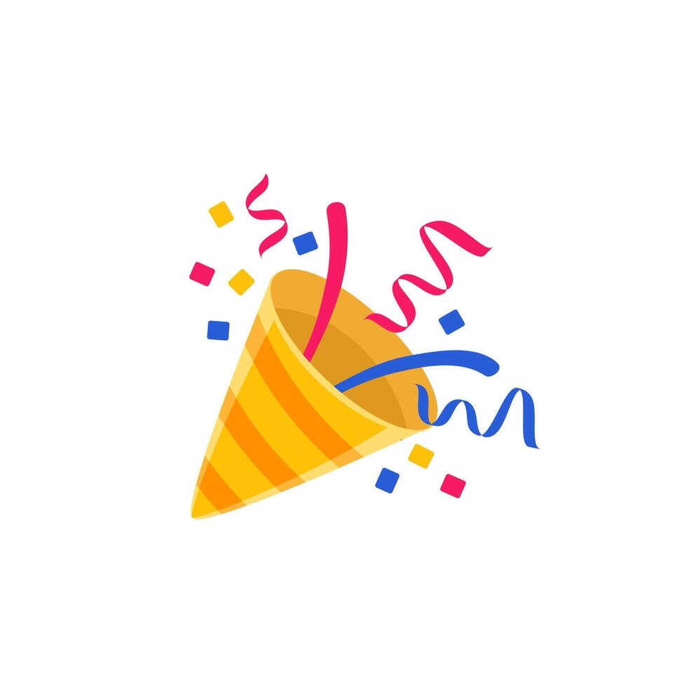 Party popper simple icon vector