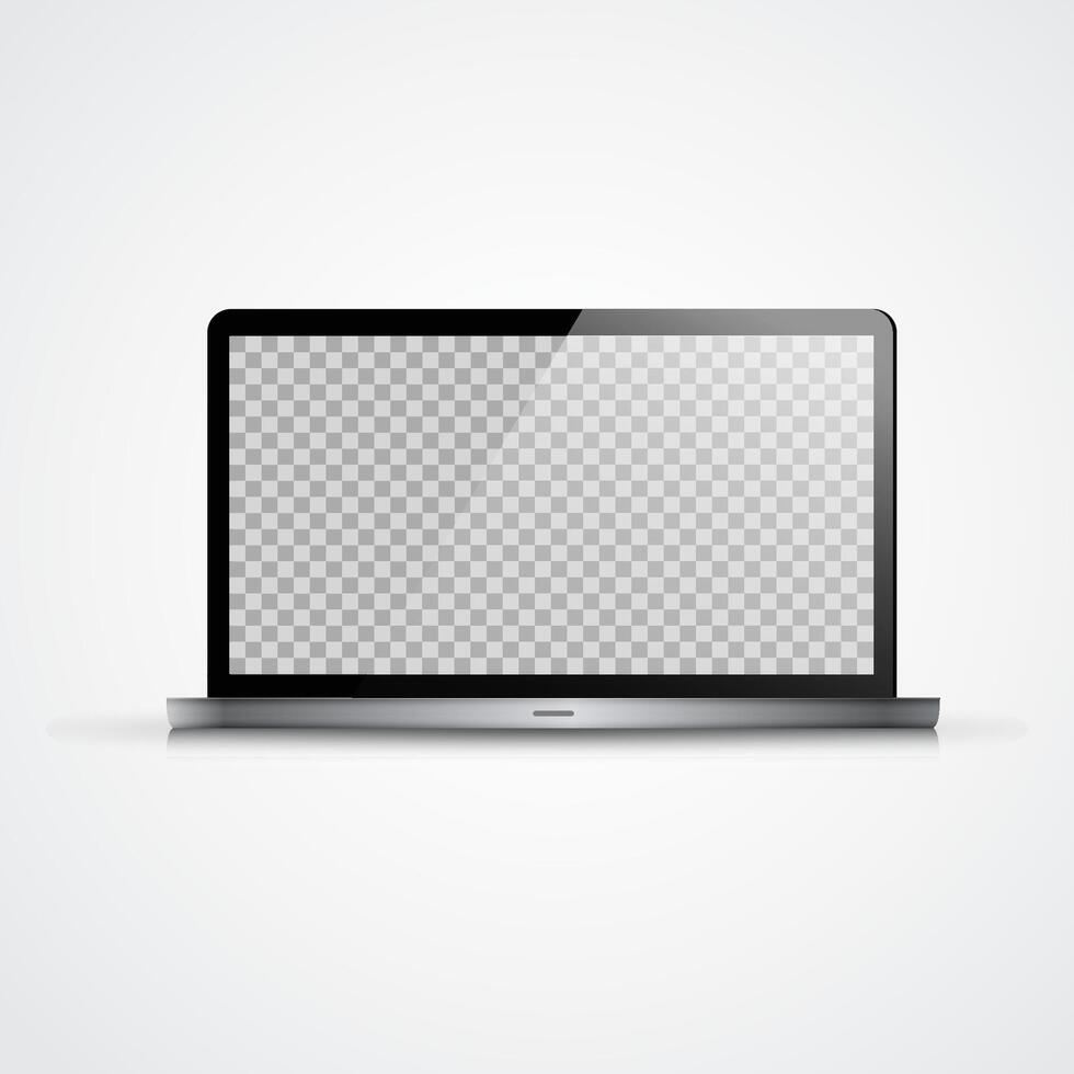 laptop computer with transparent screen on a white background vector