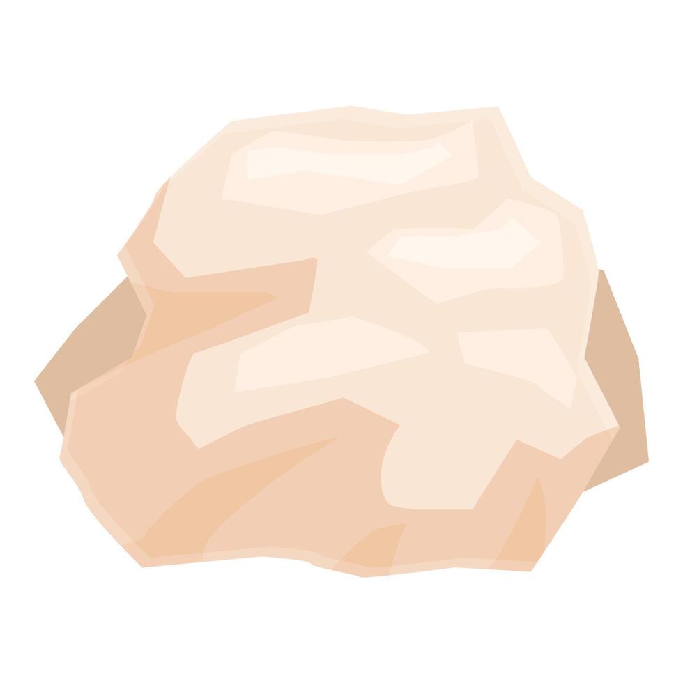 Large beige stone lying on white background vector