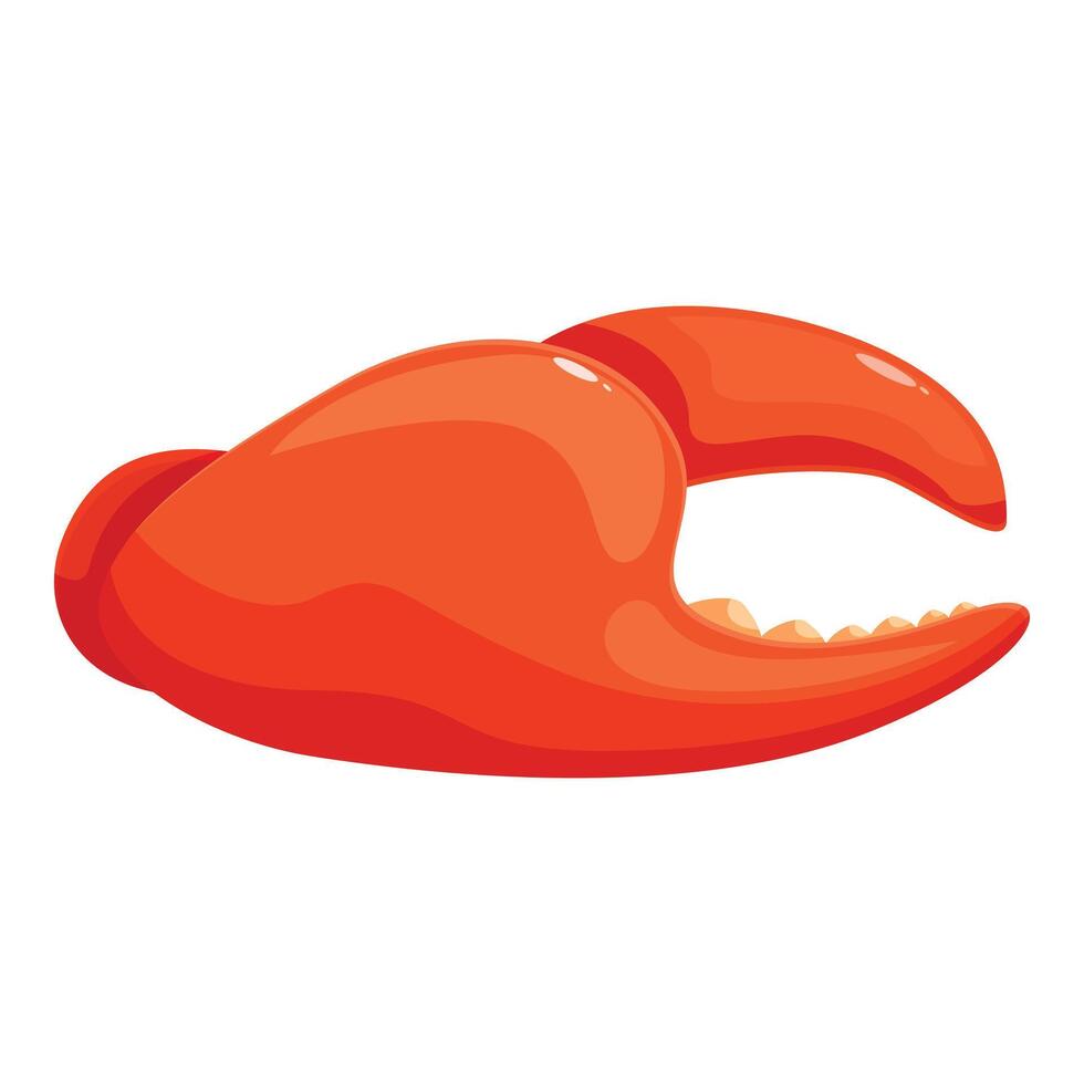 Fresh red lobster claw holding nothing on white background vector