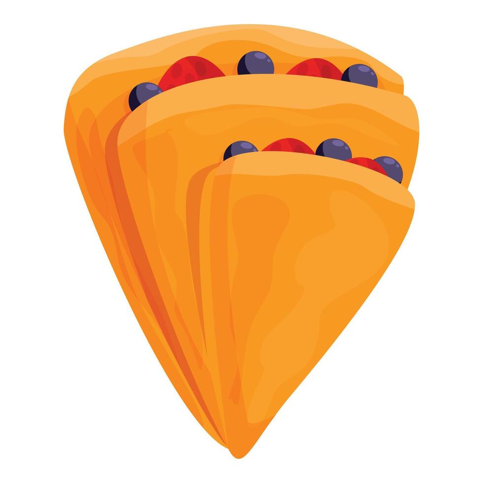 Delicious crepes with berries forming an appealing triangle shape vector