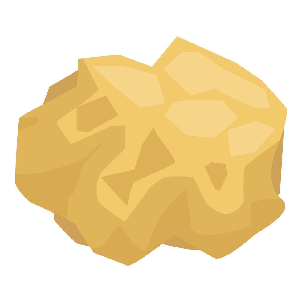 Gold nugget representing treasure, wealth, and mining vector