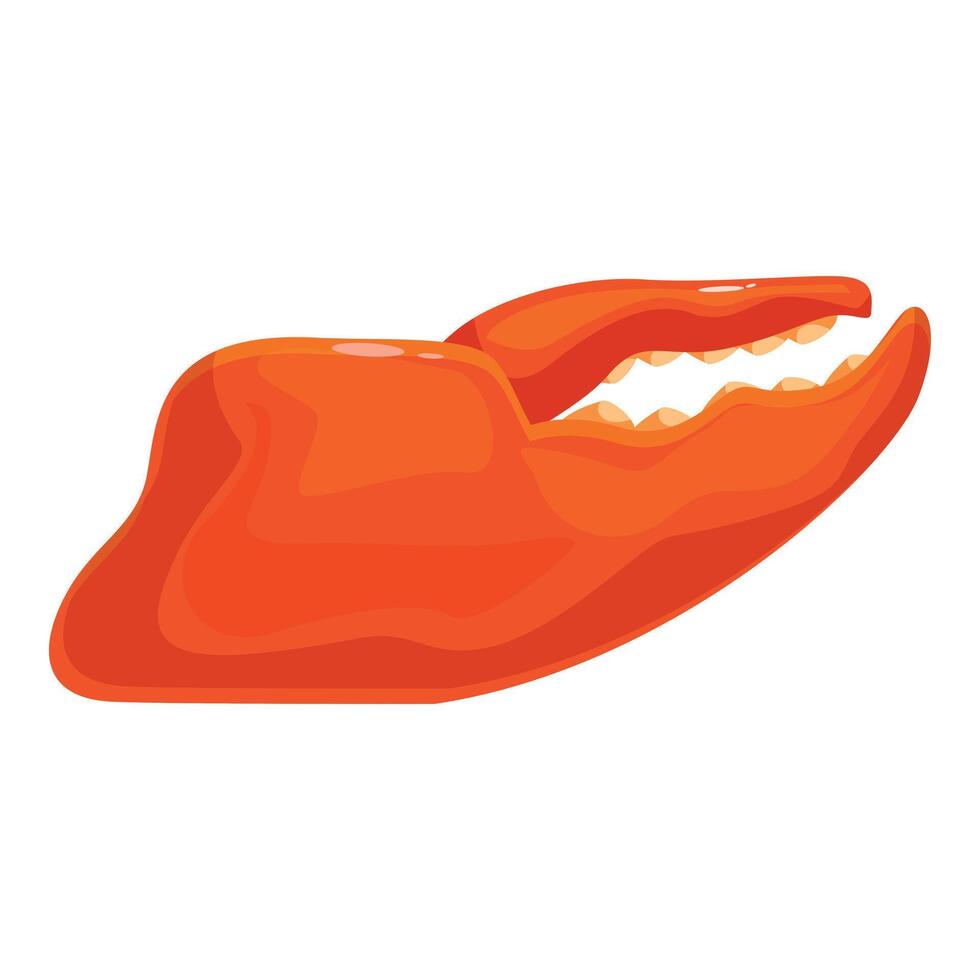 Cooked red lobster claw holding nothing on white background vector
